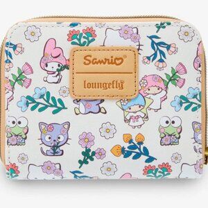 Hello Kitty And Friends Floral Mini Zipper Wallet